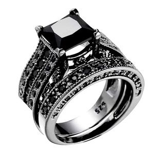 18K Black Gold Black Sapphire Diamond and Obsidian Stones Ring/Engagement Ring